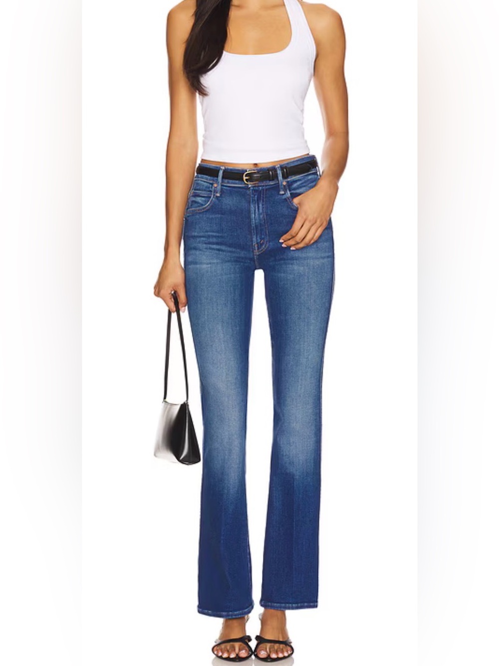 NWT Mother The Mid-Rise Smoking Double Sneak 26